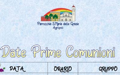 Date Prime Comunioni, Prime Confessioni e Cresime